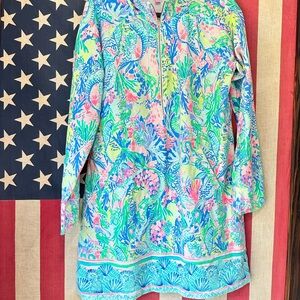 Lilly Pulitzer Mermaid's Cove Skipper Popover Dress size large